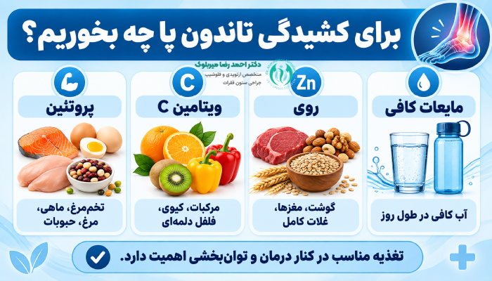 برای کشیدگی تاندون پا چه بخوریم؟