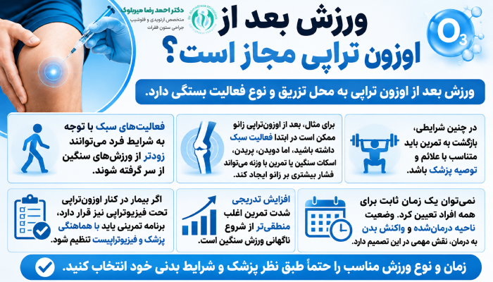 ورزش بعد از اوزون تراپی مجاز است؟