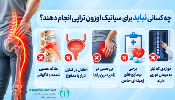 چه کسانی نباید برای سیاتیک اوزون تراپی انجام دهند؟